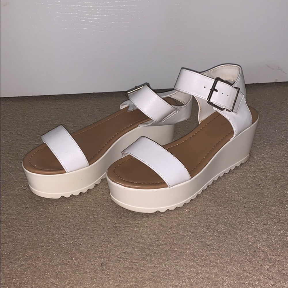 Lightly Worn White Platforms
